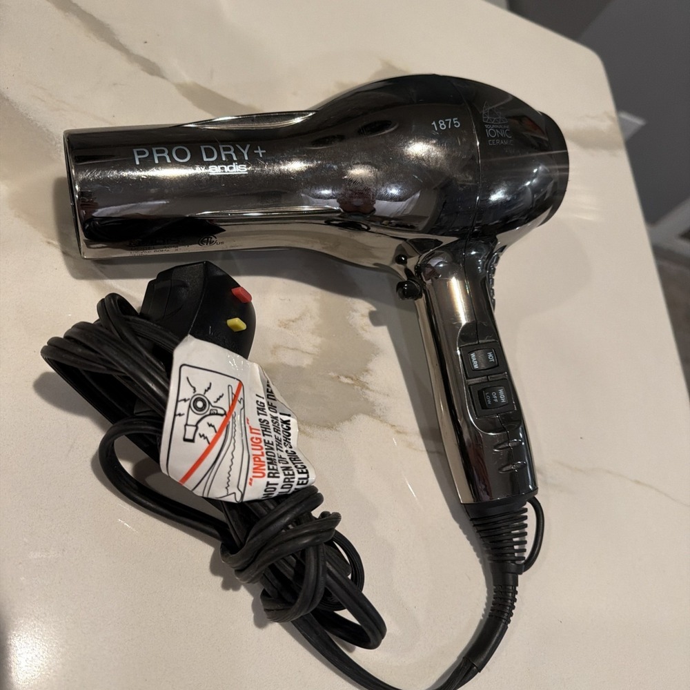Andis HVS-1 Pro Dry 1 Tourmaline Ionic Ceramic 1875 Hair Dryer Chrome Barber